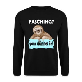 Fasching? Ganz dünnes Eis - Unisex Pullover - Schwarz - Vorne - Alina (178cm) & Michal (187cm)