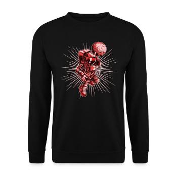 Astronaute de basketball Rouge - Sweat-shirt Unisexe - noir - Devant - Alina (178cm) & Michal (187cm)