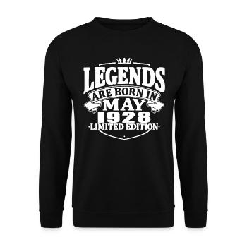 legends are born in mai 1928 - 95 years old - Unisex Sweatshirt - black - Front - Alina (178cm) & Michal (187cm)