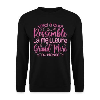 Cadeau Meilleure Grand-mère Cadeau Grand Mere - Sweat-shirt Unisexe - noir - Devant - Alina (178cm) & Michal (187cm)