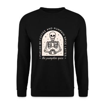 Pumpkin spice latte humour café Halloween - Sweat-shirt Unisexe - noir - Devant - Alina (178cm) & Michal (187cm)