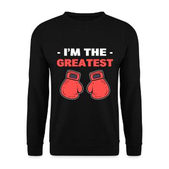 I'm The Greatest Professioneller Boxer - Unisex Pullover - Schwarz - Vorne - Alina (178cm) & Michal (187cm)