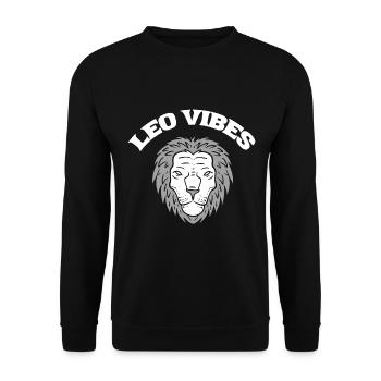 Leo Vibes Astrologe - Unisex Pullover - Schwarz - Vorne - Alina (178cm) & Michal (187cm)