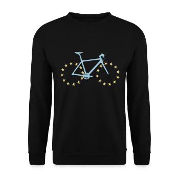 Bicycle with Europe tires - Unisex Sweatshirt - black - Front - Alina (178cm) & Michal (187cm)