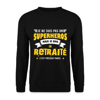 Retraité humour cadeau départ à la retraite - Sweat-shirt Unisexe - noir - Devant - Alina (178cm) & Michal (187cm)