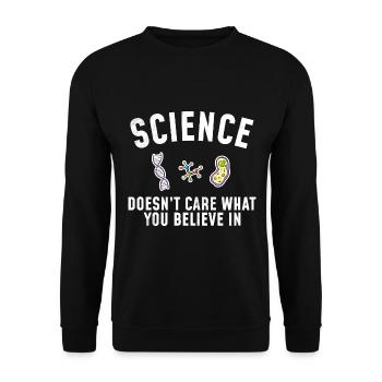 Naturwissenschaft - Science doesnt care - Unisex Pullover - Schwarz - Vorne - Alina (178cm) & Michal (187cm)