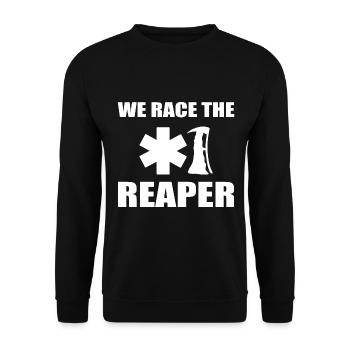 We Race The Reaper Sanitäter - Unisex Pullover - Schwarz - Vorne - Alina (178cm) & Michal (187cm)