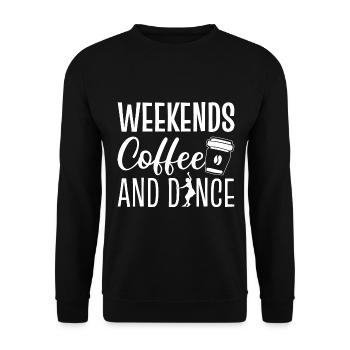 Weekends Coffee And Dance Breakdancer - Unisex Pullover - Schwarz - Vorne - Alina (178cm) & Michal (187cm)