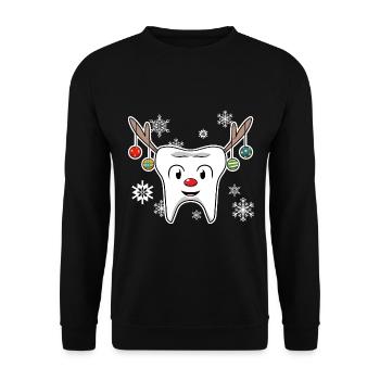 Zahn-Rentier Zahnarzt - Unisex Pullover - Schwarz - Vorne - Alina (178cm) & Michal (187cm)