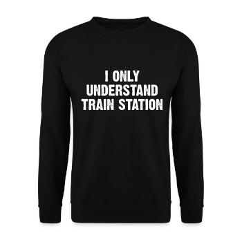 I Only Understand Train Station - Unisex Pullover - Schwarz - Vorne - Alina (178cm) & Michal (187cm)