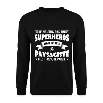 Paysagiste cadeau humour paysagiste - Sweat-shirt Unisexe - noir - Devant - Alina (178cm) & Michal (187cm)