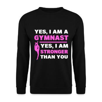 Gymnastics Strong Woman Circus Performer - Unisex Sweatshirt - black - Front - Alina (178cm) & Michal (187cm)