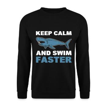 Keep Calm And Swim Faster Float - Unisex Sweatshirt - black - Front - Alina (178cm) & Michal (187cm)