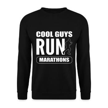 Männer rennen Marathon - Unisex Pullover - Schwarz - Vorne - Alina (178cm) & Michal (187cm)
