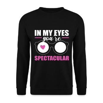 Lustige Optometrie Linsenhersteller - Unisex Pullover - Schwarz - Vorne - Alina (178cm) & Michal (187cm)