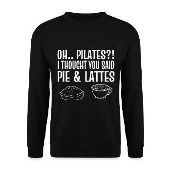 Kuchen & Lattes Pilates -Lehrer - Unisex Pullover - Schwarz - Vorne - Alina (178cm) & Michal (187cm)