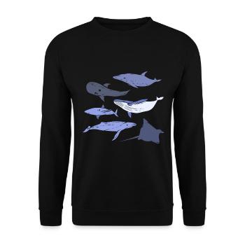 Meerestiere Walbiologe - Unisex Pullover - Schwarz - Vorne - Alina (178cm) & Michal (187cm)