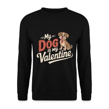 Mon chien est mon Valentin | La Saint-Valentin pour les chiens - Sweat-shirt Unisexe - noir - Devant - Alina (178cm) & Michal (187cm)