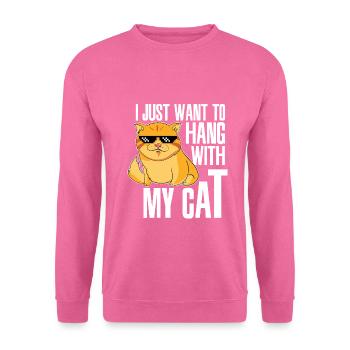 I just want to hang out with my Cat - Cats Catholic - Unisex Sweatshirt - pink - Front