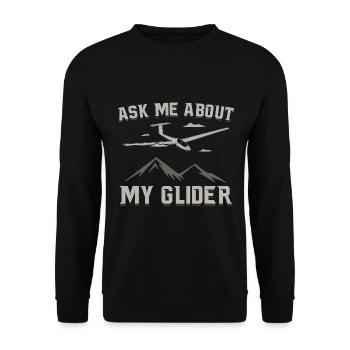 Ask me about my glider gift idea - Unisex Sweatshirt - black - Front - Alina (178cm) & Michal (187cm)