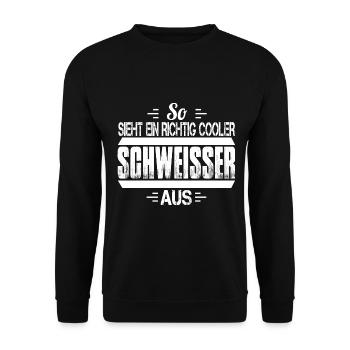 Schweißer Metallbauer Schweisser Schweißen - Unisex Pullover - Schwarz - Vorne - Alina (178cm) & Michal (187cm)