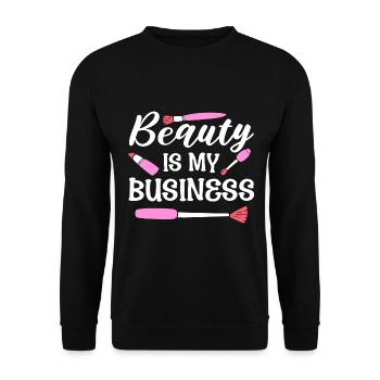 Beauty Is My Business Kosmetiker - Unisex Pullover - Schwarz - Vorne - Alina (178cm) & Michal (187cm)