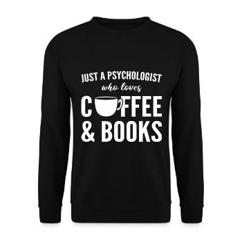 Kaffee & Bücher Buchliebhaber - Unisex Pullover - Schwarz - Vorne - Alina (178cm) & Michal (187cm)