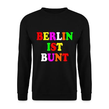 Berlin ist bunt - Unisex Pullover - Schwarz - Vorne - Alina (178cm) & Michal (187cm)