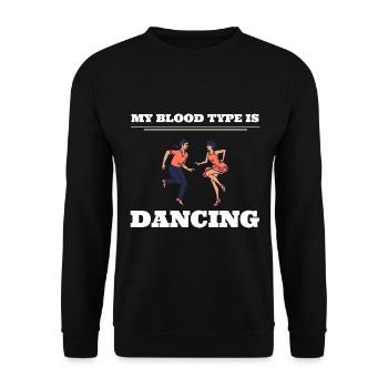 My Blood Type Is Dancing Zeitgenössischer Tänzer - Unisex Pullover - Schwarz - Vorne - Alina (178cm) & Michal (187cm)