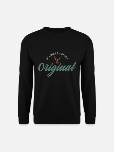 Schwarzwälder Original mit Hirschkopf - cool ! - Unisex Pullover - Schwarz