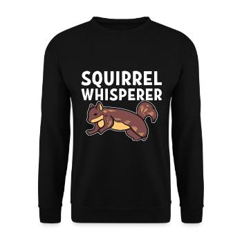 Squirrel Whisperer Eichhörnchen - Unisex Pullover - Schwarz - Vorne - Alina (178cm) & Michal (187cm)