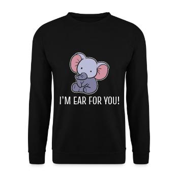 Elefant -Wortspiele Zookeeper - Unisex Pullover - Schwarz - Vorne - Alina (178cm) & Michal (187cm)