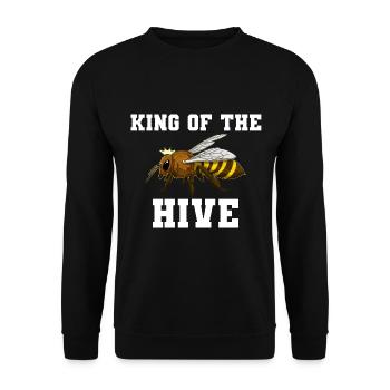 King Of The Hive Imker - Unisex Pullover - Schwarz - Vorne - Alina (178cm) & Michal (187cm)
