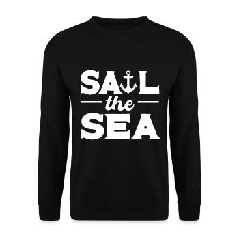 Ankersegeln Kapitän zur See - Unisex Pullover - Schwarz - Vorne - Alina (178cm) & Michal (187cm)