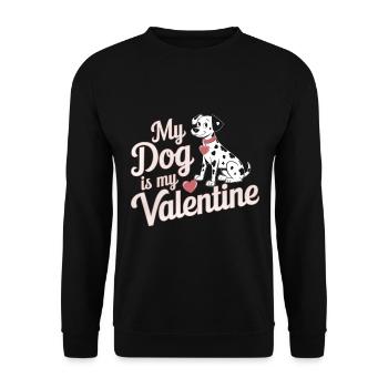 Mon chien est mon Valentin | Dalmatien Saint-Valentin - Sweat-shirt Unisexe - noir - Devant - Alina (178cm) & Michal (187cm)