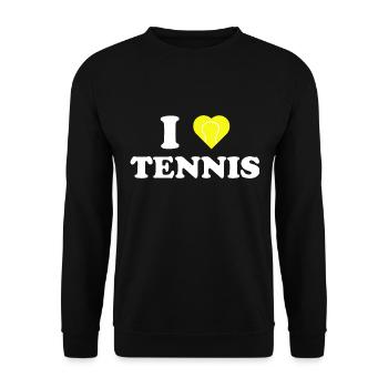 I love the tennis i love tennis birthday gift - Unisex Sweatshirt - black - Front - Alina (178cm) & Michal (187cm)