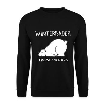 eisbader winterbader eisbär cool cold winter pause - Unisex Pullover - Schwarz - Vorne - Alina (178cm) & Michal (187cm)