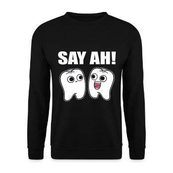 Say Ah! Kieferchirurgen - Unisex Pullover - Schwarz - Vorne - Alina (178cm) & Michal (187cm)