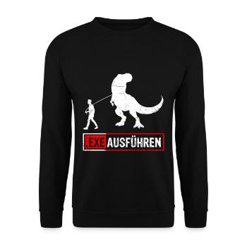 Admin Programmierer ITler Informatik Geschenk EXE - Unisex Pullover - Schwarz - Vorne - Alina (178cm) & Michal (187cm)