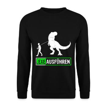 Admin Programmierer ITler Informatik Geschenk EXE - Unisex Pullover - Schwarz - Vorne - Alina (178cm) & Michal (187cm)