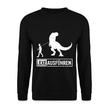 Admin Programmierer ITler Informatiker Spruch EXE - Unisex Pullover - Schwarz - Vorne - Alina (178cm) & Michal (187cm)
