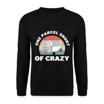 One Parcel Short Of Crazy Postman - Unisex Sweatshirt - black - Front - Alina (178cm) & Michal (187cm)