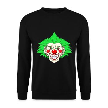 Gruseliger Clown Entertainer - Unisex Pullover - Schwarz - Vorne - Alina (178cm) & Michal (187cm)
