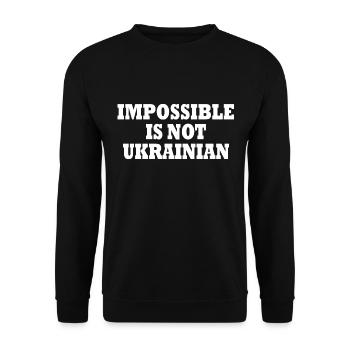 impossible is not ukrainian - ukraine - Sweat-shirt Unisexe - noir - Devant - Alina (178cm) & Michal (187cm)