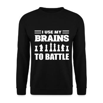 Lustiges Schach Schachtrainer - Unisex Pullover - Schwarz - Vorne - Alina (178cm) & Michal (187cm)