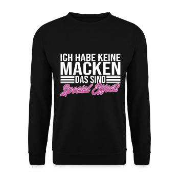 Ich Habe Keine Macken Das Sind Special Effects - Unisex Pullover - Schwarz - Vorne - Alina (178cm) & Michal (187cm)