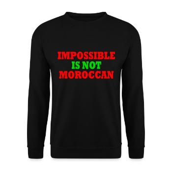 impossible is not moroccan - morocco - Unisex Sweatshirt - black - Front - Alina (178cm) & Michal (187cm)