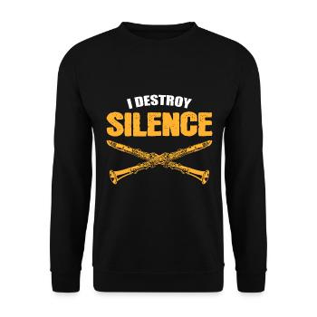 I Destroy Silence Band Member - Unisex Sweatshirt - black - Front - Alina (178cm) & Michal (187cm)