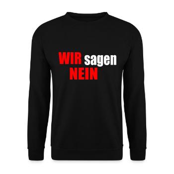 Wir sagen nein - Unisex Pullover - Schwarz - Vorne - Alina (178cm) & Michal (187cm)