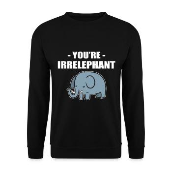Elefant -Wortspiele Elefantenbegleiter - Unisex Pullover - Schwarz - Vorne - Alina (178cm) & Michal (187cm)